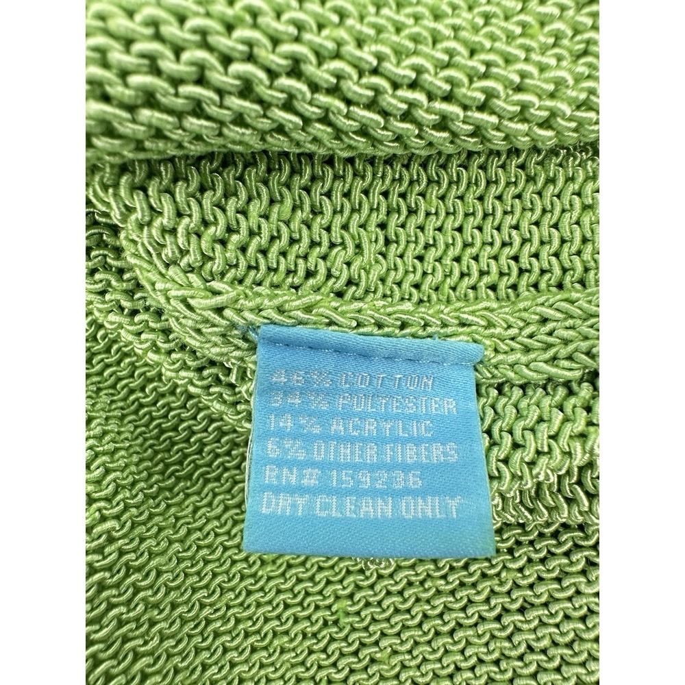 J McLaughlin Lime Green Knit Sweater XL V Neck Coastal Grandmacore Preppy Resort - Picture 4 of 14